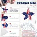 Sumind 300 Pcs 4th of July Decorations Patriotic Pinwheels Bulk Labor Day Memorial Day Pinwheels Outdoor Red White and Blue American Flag Pin Wheels for Independence Parade Yard Garden Decor