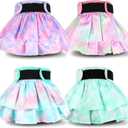 Washable Female Dog Diapers Skirt(4 Pcs) - Reusable Doggie Diapers with Adjustable Snaps, High Absorbency Leak-Proof Puppy Diapers for Female Dog in Heat, Period, Incontinence L (Tie Dye)