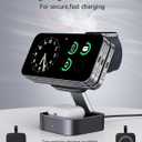 3 in 1 Wireless Charging Station for Apple Devices, Magnetic Foldable Travel Fast Charger Stand Compatible with MagSafe for iPhone Air/17/16/15/14/13/12 Series, Apple Watch & AirPods Pro/4/3/2-Black
