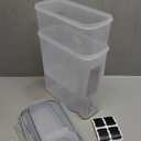 Shazo 2 Pack (6.3L / 213OZ) EXTRA Large Airtight Food Storage Cereal Containers for Bulk Food Storage BPA-Free Plastic Container, Pantry Organization and Canister for Rice, Pasta, Sugar & Flour (Black)