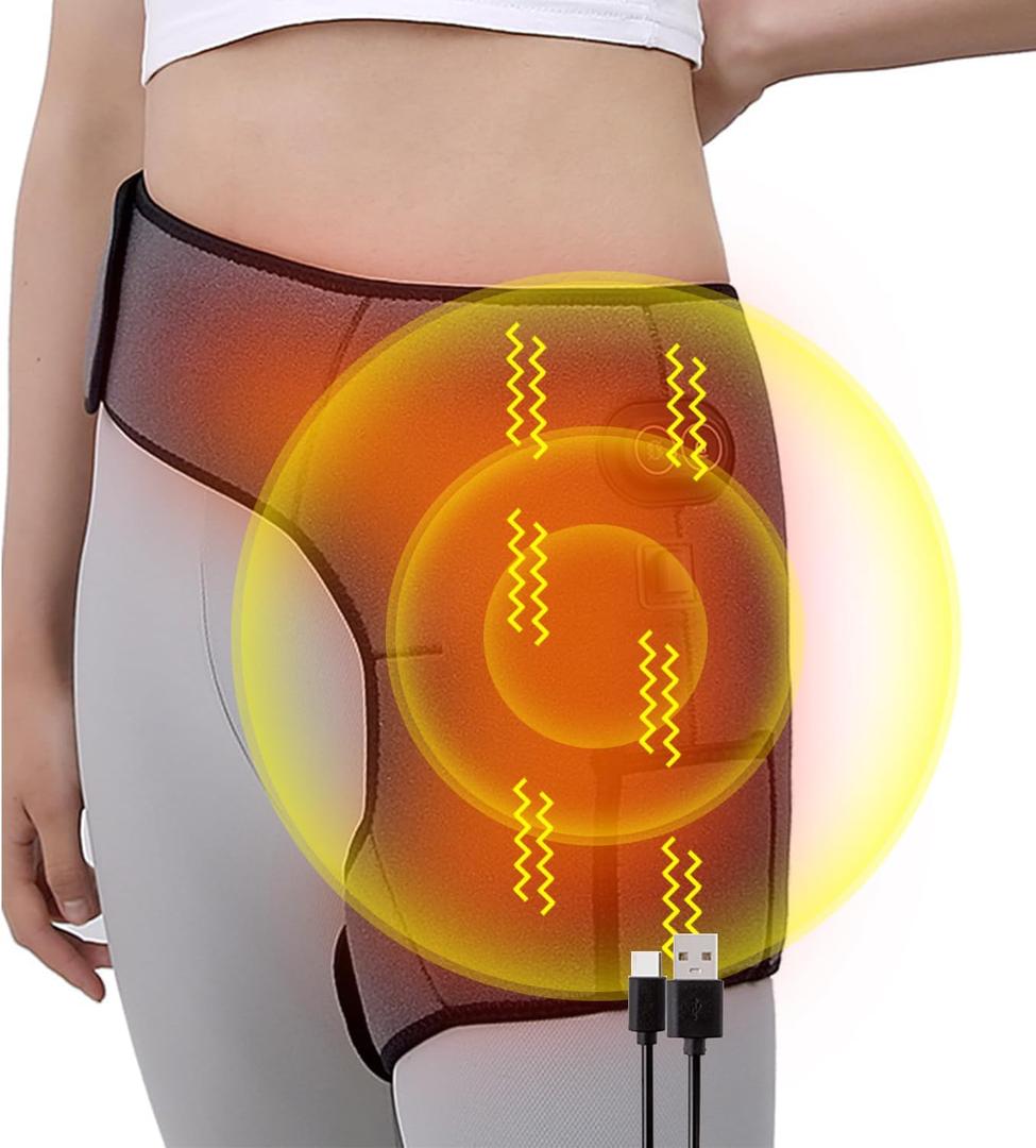 Thermal Hip Wrap with Heating & Massage  Soothing Pain Relief for Joints & Muscles  Adjustable Warm Belt for Hip Support