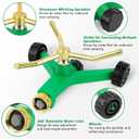 [2 Pack] RESTMO 3-Arm Metal Sprinkler with Wheel Base, 360 Degree Automatic Rotary Lawn Sprinkler System for Garden Plant, Flower Bed and Yard Watering and Large Yard Area Watering