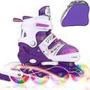 Adjustable Inline Skates for Kids Ages 612, Light Up Wheels, Beginner Roller Skates for Boys & Girls, Outdoor & Indoor Skating Gift, M