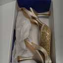 Trary Heels Women Pumps Closed Toe Ankle Strap Pointed Toe Heeled Sandals for Women Stiletto Wedding Dress Shoes (7, Gold)