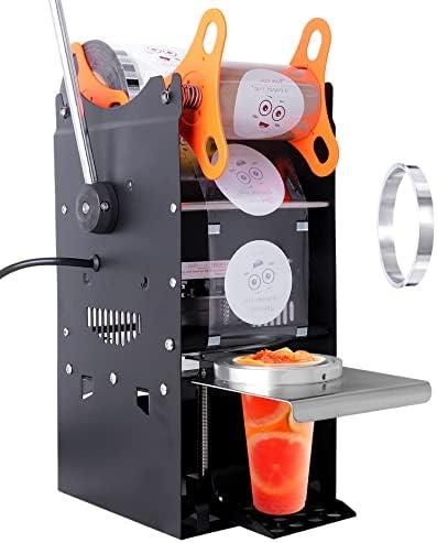 JIAWANSHUN Manual Cup Sealing Machine Electric Cup Sealer for Bubble Boba Milk Tea Cup Sealer for Height 170mm φ90mm/95mm Plastic and Paper Cup (110V)