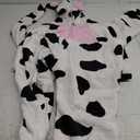 OLAOLA Adult Onesie, Animal Halloween Costume, Unisex Onesies Plush Cosplay Pajamas One-Piece Sleepwear Pink Cow XXL