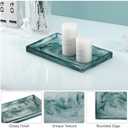 Emibele Bathroom Tray - Resin Countertop Vanity Tray with Jewelry Storage & Organizer for Candle, Plant, Perfume, Shampoo, Towel - Home Decor, Medium, Ink Green