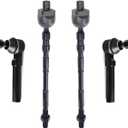 4pc Front Inner and Outer Tie Rod Ends for Subaru Forester 2003-2008/ Impreza 2004-2011/ Legacy 2010-14/ Outback 2010-14, Steering Tie Rod End Kit for Saab 9-2X 2005-2006, ES3712 EV800049 Tie Rod Ends