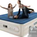 VOSSER Queen Air Mattress with Built-in Pump,18'' Raised Blow Up Mattress, Leak-Proof Air Bed with Storage Bag, Flocked Top Inflatable Mattress for Home, Camping & Guests660lbs
