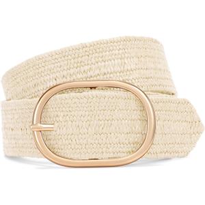 XZQTIVE Stretchy Raffia Belt for Women Straw Woven Elastic Belt Summer Boho Rattan Belts for Beach Vacation