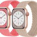 2 Pack Braided Solo Loop For Apple Watch Band 40mm 41mm 42mm 44mm 45mm 46mm 38mm 49mm Ultra 3 2 Women men,Stretchy Woven Nylon Elastic Strap Wristbands For iWatch Series 11/10/9/8/7/6/5/4/3/SE 2/SE 3