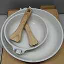 SENSARTE Nonstick Frying Pan Skillets, White Ceramic Coating Omelette Pans, Healthy Cookware Chef's Pan, Free of PTFE & PFAS (8+11Inch with Lid)