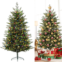6.2ft Prelit Clear LED String Lights Classic Blue Spruce Artificial Christmas Tree | PVC Needle Foliage | Easy Storage with Storage Bag | Indoor Holiday Display, 