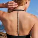 MOOSLOVER Women Halter Bikini Sets Drawstring High Cut Two Piece Swimsuit Tummy Control Bathing Suit(M, Black) (Black, M)