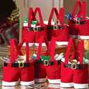 XINZHIDA 6PCS Christmas Gift Bags Candy Bags Santa Pants Style Lovely Treat Bags with Handle for Xmas Wedding New Year Holiday Decor