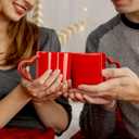 Domensi 6 Pcs 11.8 oz Valentines Heart Shaped Mugs Bulk Red Heart Coffee Cup Valentine Ceramic Mug with Handle Love Tea Cup Gift for Romantic Valentines Wedding Anniversary Couple Lover Decoration