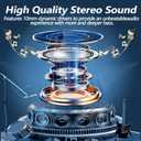 kurdene P3 Wireless Earbuds Bluetooth 5.3 Headphones, Deep Bass Stereo with Microphone Earphones in-Ear, Immersive Premium Sound Ear Buds for iPhone, Android-Pink