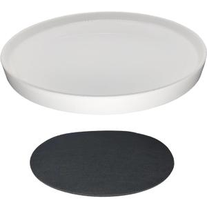 Ceramic Plant Saucer Pot Tray 10 Inch, Planter Saucers 4 5 6 7 8 9 10 11 12 13 Inch for Indoors Outdoor, Durable Sturdy Flower Drainage drip Water Tray for Glazed Pots Base (10.7 Inch-White)