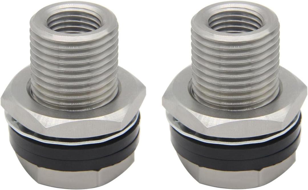 Stainless Steel Bulkhead Fitting 1/4" NPT Female Bulked Coupler Thru-bulk Tank Fitting Connector 1-1/2" Length (pack of 2)