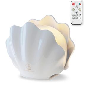 Essential Oil Diffuser 260ML, Shell Aroma Diffuser with Remote Control, 7 Colors LED Night Light for Bedroom Home Relaxation, Valentines Day Gifts (White)