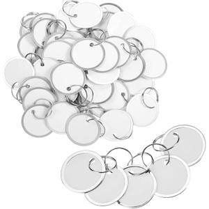 150 Pieses Metal Rim Tags Key Tags 1.57 Inch Large Round Paper Tags with Metal Rings for Car Keys and Door Keys,White by Aellabus