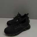 Non Slip Steel Toe Shoes for Men Women Comfortable Work Shoes Lightweight Safety Composite Toe Shoes (12 Women/10.5 Men, Black)