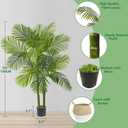 Warmplants Artificial Palm Tree, 5ft Golden Cane Faux Palm Plant with Basket, Large Phoenix Palm UV Resistant Fake Plants for Indoor Outdoor Home Garden Patio Office Dcor