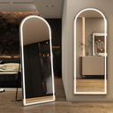 LED Full Length Mirror, 59" x 22" Oversized LED Mirror Full Length Lighted Floor Standing ,Hanging Mirror Floor mirror with Lighted Stand Free Standing Floor Mirror for Bedroom,Livingroom,Arched Style