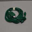 Feekoon 20FT Outdoor Extension Cord with Timer, 2 Outlet Plugs, 16AWG SJTW Green Splitter with Weatherproof Covers, Wire Grounded with Multiple Outlets for Halloween Christmas Landscaping Light