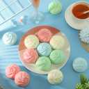 24 Pcs Dumpling Stress Balls Bulk 2.4 Inch Dumpling Fidget Toy Dough Stress Relief Bun Squeeze Toy with Storage Bag for Birthday Party Favors School Carnival Reward Gift