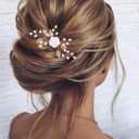 Gorais Flower Bride Wedding Hair Comb Pearl Bridal Hair Pieces Leaf Hair Accessories for Women and Girls (c-rose gold)