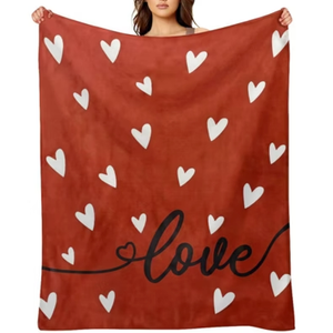 Length Throw Blanket Love Blanket for Kids Boys Girls Teens Adult Bed Blanket 48"x56", Red