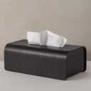 Kazai. Tissue Box Cover 'Toke' | Real Wood Veneer, FSC Certified | Decorative Rectangle Tissue Holder for Bathroom or Living Room | Scandinavian Design | Oak, Black