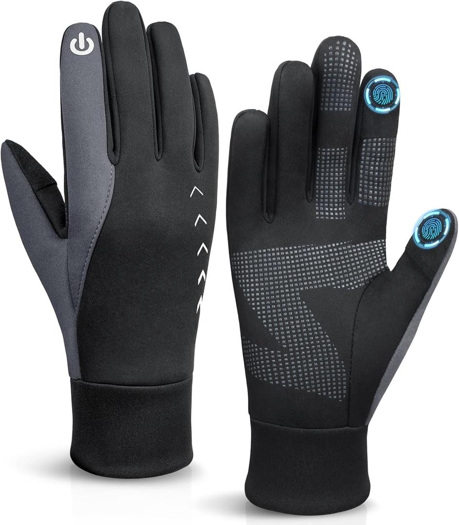 Cierto Thermal Touchscreen Gloves for Running & Cycling, Windproof Cold Weather Gloves for Men & Women, Hiking and Driving Warm Gloves with Touch Screen Fingers