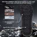 Men's Orthopedic Wide Waterproof Hiking Boots: Comfortable Plantar Fasciitis Arch Support Diabetic Foot Pain Relief Trail Sneakers, Backpacking Travel Gowalk Training Walking Shoes Brown Size 10.5