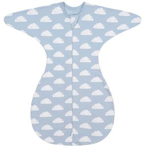 ZIGJOY Shark-Fin Swaddles for Newborns - 1.0 Tog Baby Sleep Sack Soft Cotton Swaddle Wearable Blanket with 2-Way Zipper 6-12 Months