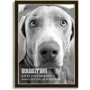 Suede A2 Frame - Single Frame, Elegant Black 16.54x23.39 inch Picture Frame, A2 Poster Frame for Artwork, Puzzles, Photos, Movie Posters, and Wall Display