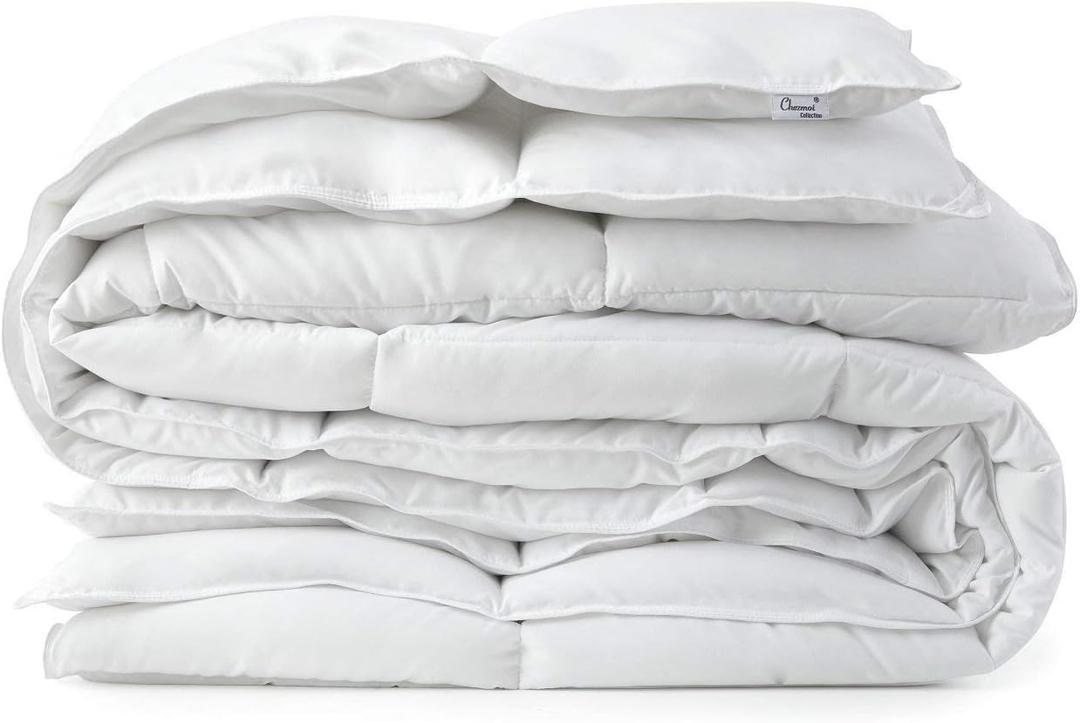 Chezmoi Collection Light Warmth White Down Alternative Comforter Duvet Insert, Corner Tabs, King Size