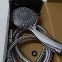 High Pressure Handheld Shower Head Briout 5-Settings Powerful Water Spray Shower Head against Low Pressure Water Flow with Stainless Hose and Adjustable Mount (Silver)