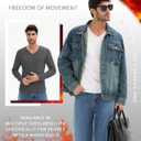 3 Pack Men's Thermal Shirts Big and Tall Fleece Lined Long Sleeve V Neck Base Layer Raglan Curved Hem Warm Tops (X-Large, Black, White, Gray)