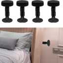 4Pcs Headboard Stoppers for Wall, Adjustable Headboard Stoppers, Bed Noise Stopper for Headboard, Couch, Bed Wall Bumper, Wall Protector, Easy to Install(1.18-2.52In) (Large) (Black)
