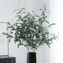 5 PCS 31.5" Artificial Olive Branch Olive Stem Artificial Branches Branchesfor Vase Tabletop Greenery Decor for Home Office Wedding Party