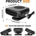 Car Heater, Portable Electronic Auto Fan Heater 12V 200W 2 in 1 Heating/Cooling Function Fast Heating Car Defrost Defogger, Black
