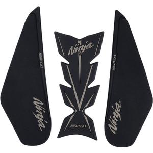 Compatible Kawasaki Ninja 400 Motorcycle Tank Pad Kit Side Knee Guard Sticker Fuel Tank Protector (Black)