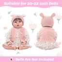 Reborn Doll Clothes for 20-22 Inch Dolls, 3 Sets 20 Inch Baby Doll Clothes Accessories 10 Pcs with Dress Coat Outfits, Headbands, Socks, Top and Pants for 20"- 22" Baby Dolls