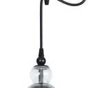 Industrial Farmhouse Glass Pendant Light Kitchen Island Bell Shade Ball Billiard Pool Table Hanging Lamp Antique Vintage Ceiling Chandelier for Dining Room Bedroom, Amber Gray Brown Glass (Clear)
