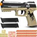 Automatic Reloading Rebound Shell Ejecting and Soft Foam Blaster, Ideal for Shooting Games, Education Model Toys, Gift for Kids Boys Girls (Brown)