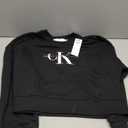 Calvin Klein Women's Monogram Logo Crewneck Sweatshirt (Large, Black)