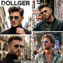 Dollger Rimless Sunglasses for Men Square Fashion Shades Tinted Lens Metal Frameless Rectangle Y2K Glasses UV400