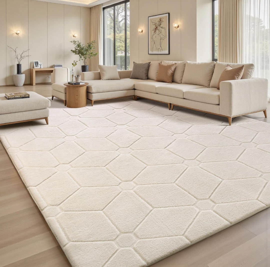 Sour Lemon Area Rugs 9x12 Living Room, Soft Large Area Rug Fluffy Grey Rugs for Bedroom，Machine Washable Area Rug Non Slip Carpet Rug for Living Room Playroom Kids Room Home Decor